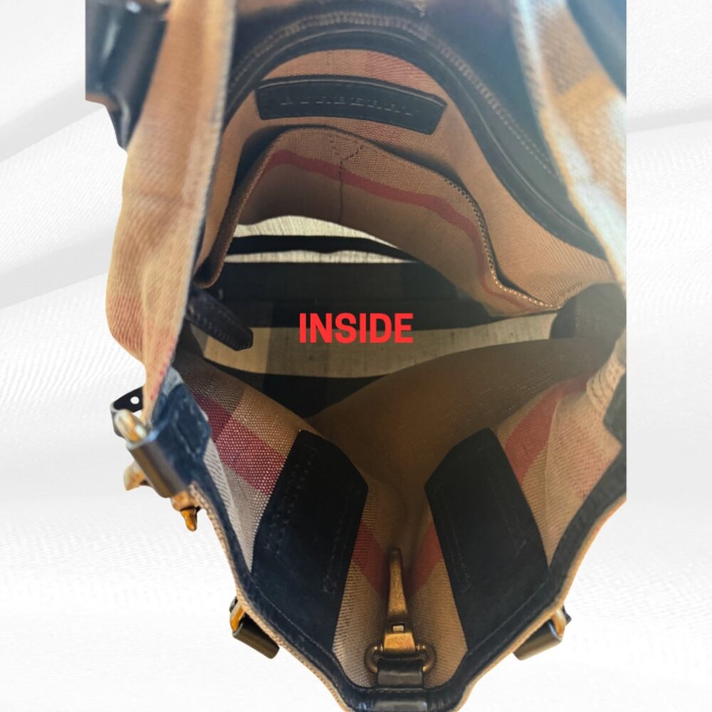 Burberry House Check Canvas and Leather Tottenham Tote Bag Pre-Owned - Picture 13 of 17